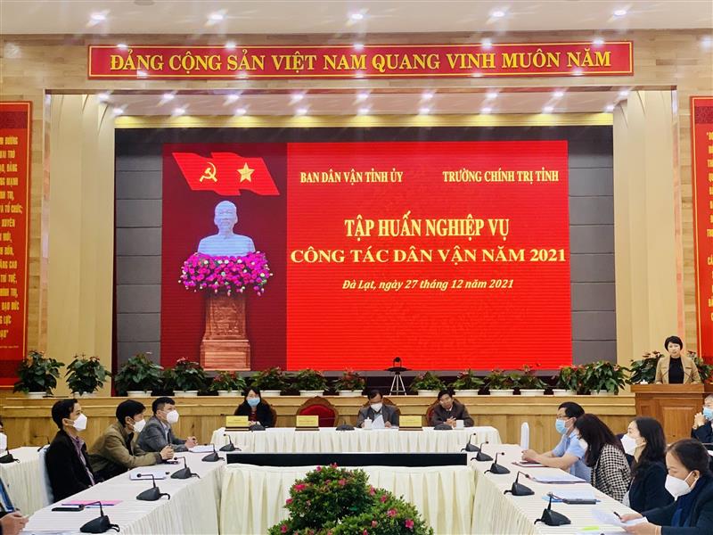 Toàn cảnh lớp tập huấn nghiệp vụ công tác dân vận năm 2021